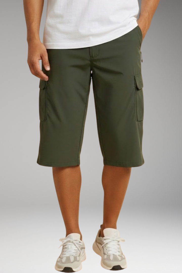Men's Bermuda Cargo Shorts with Multiple Pockets and Relaxed Fit