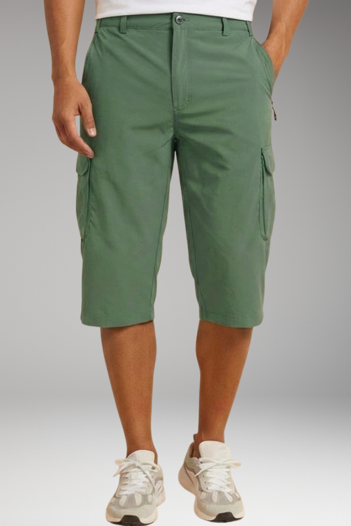 Men's Bermuda Cargo Shorts with Multiple Pockets and Relaxed Fit