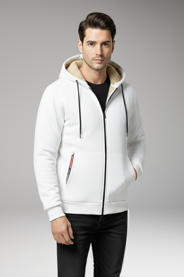 Men’s Hoodie with Zipper and Fleece Lining