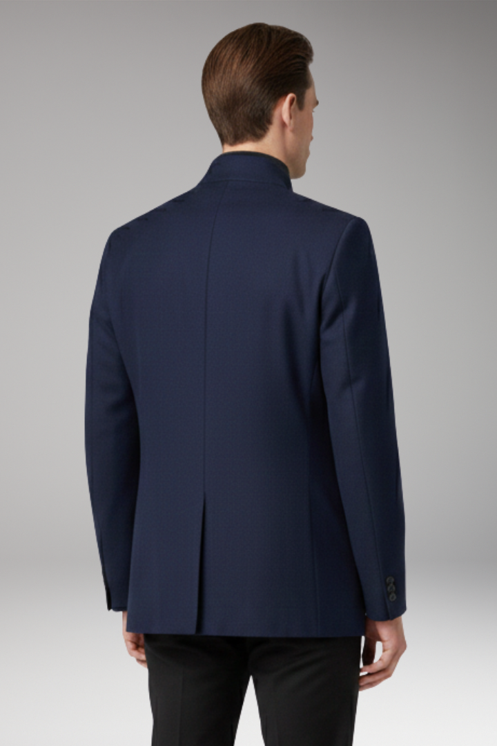 Men’s Jacket with Structured Collar and Straight Cut