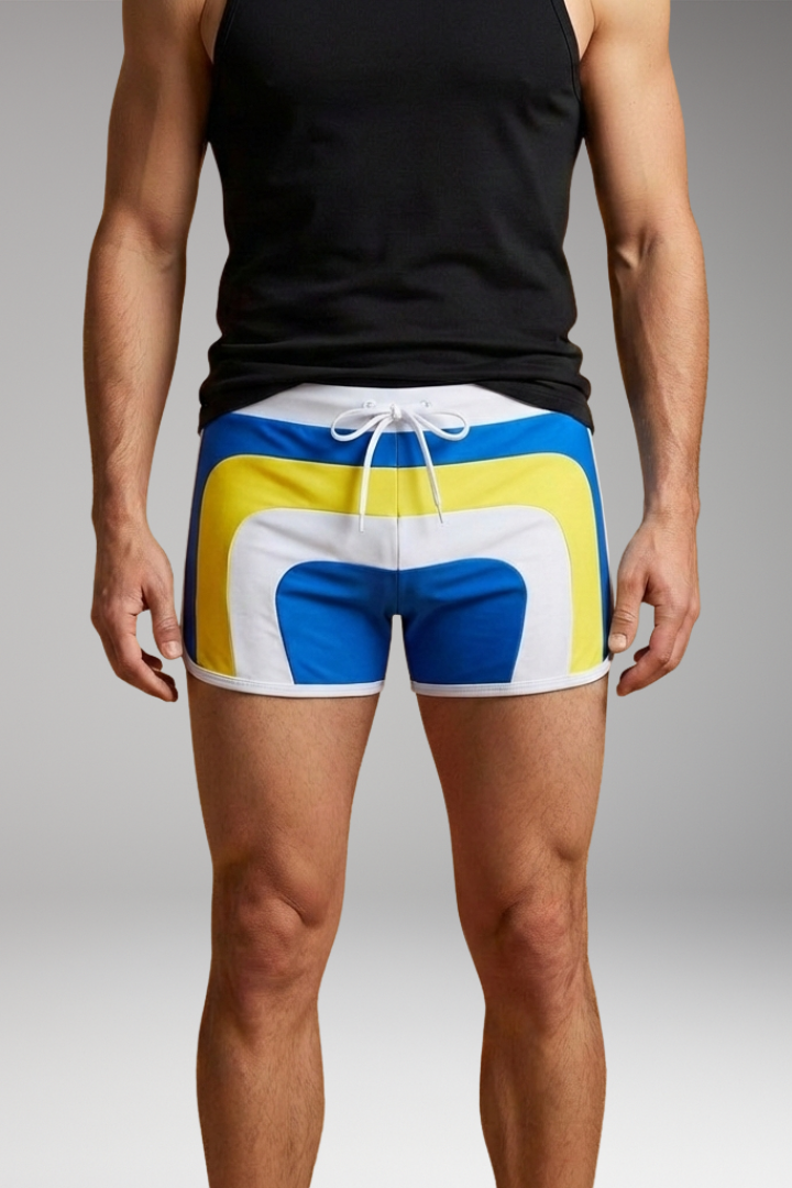Men’s Swim Trunks with Drawstring Waistband and Sporty Design