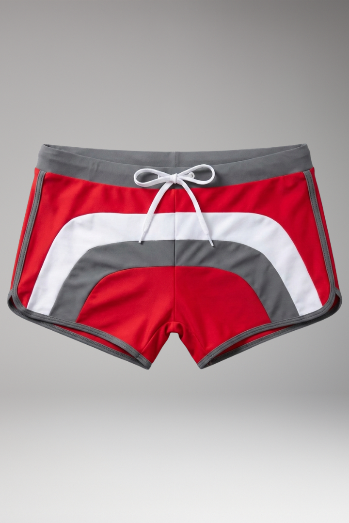 Men’s Swim Trunks with Drawstring Waistband and Sporty Design