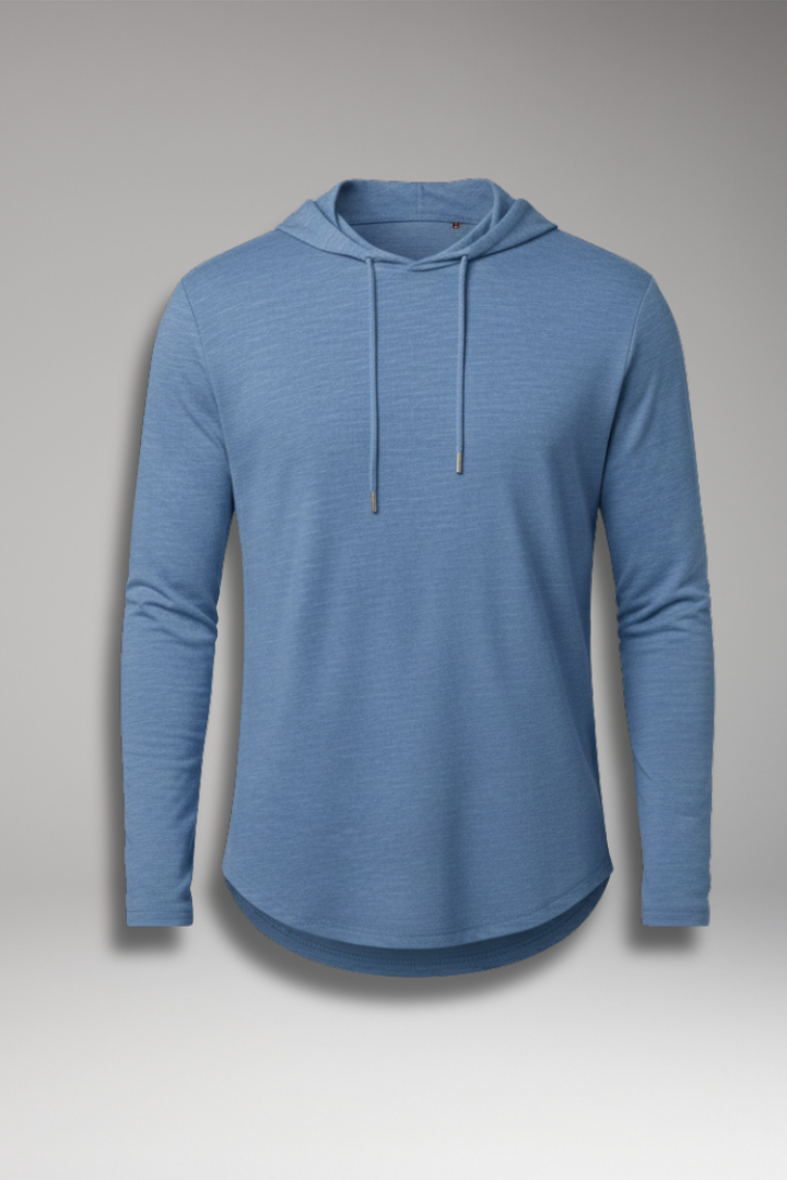 Men’s Outdoor Hoodie with Drawstring Hood and Front Pocket