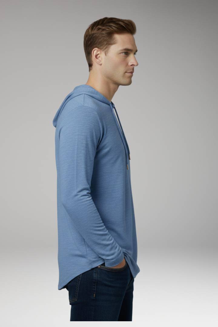 Men’s Outdoor Hoodie with Drawstring Hood and Front Pocket