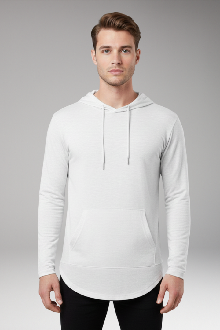 Men’s Outdoor Hoodie with Drawstring Hood and Front Pocket