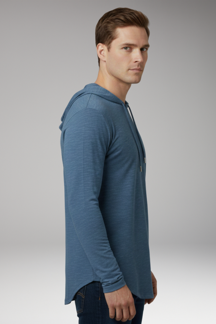 Men’s Outdoor Hoodie with Drawstring Hood and Front Pocket