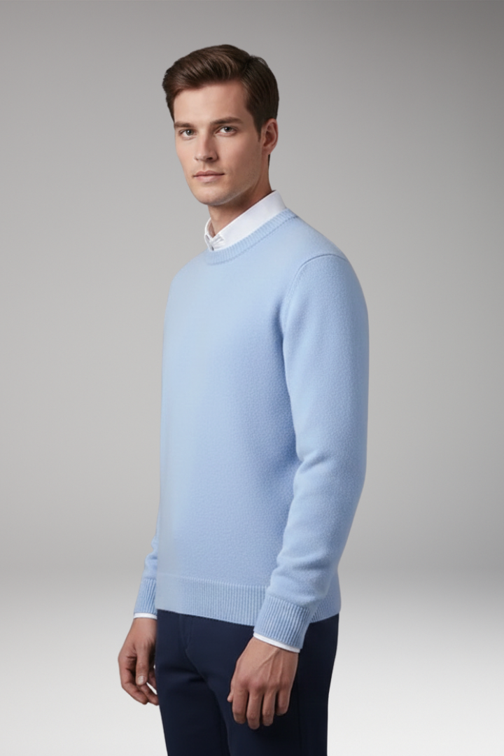 Men’s Jumper with Round Neck and Long Sleeves
