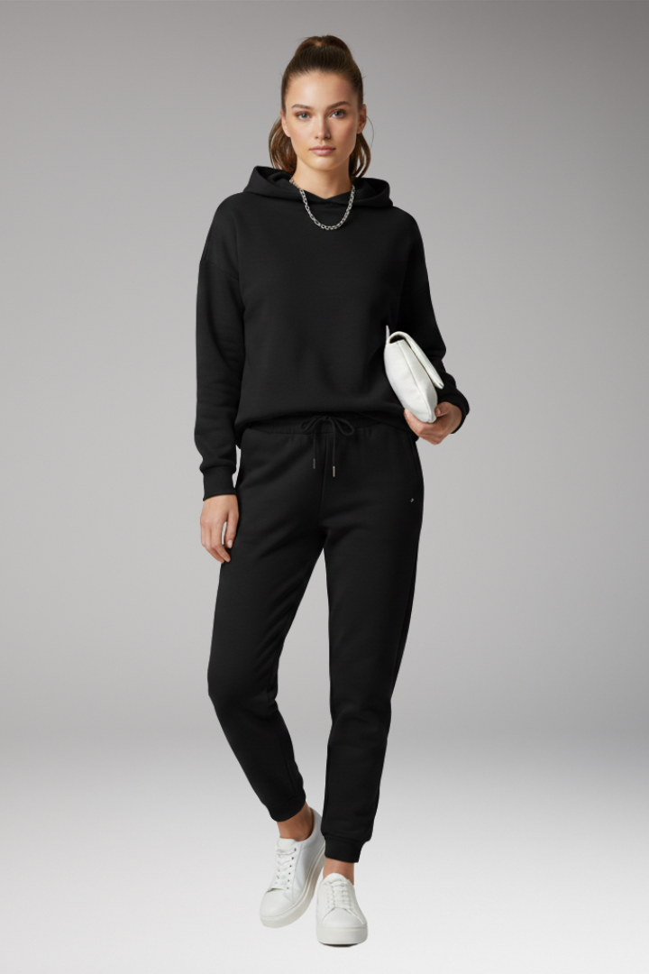 Women's Jogging Trousers with Adjustable Waist and Ribbed Cuffs