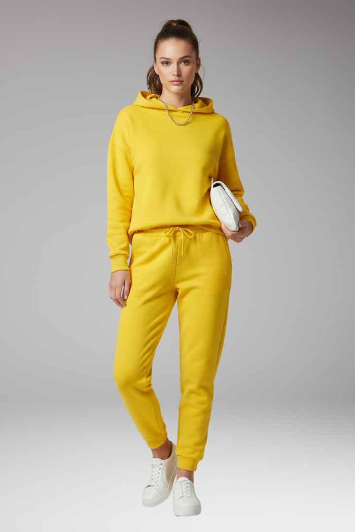 Women's Jogging Trousers with Adjustable Waist and Ribbed Cuffs