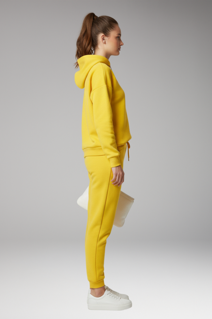 Women's Jogging Trousers with Adjustable Waist and Ribbed Cuffs