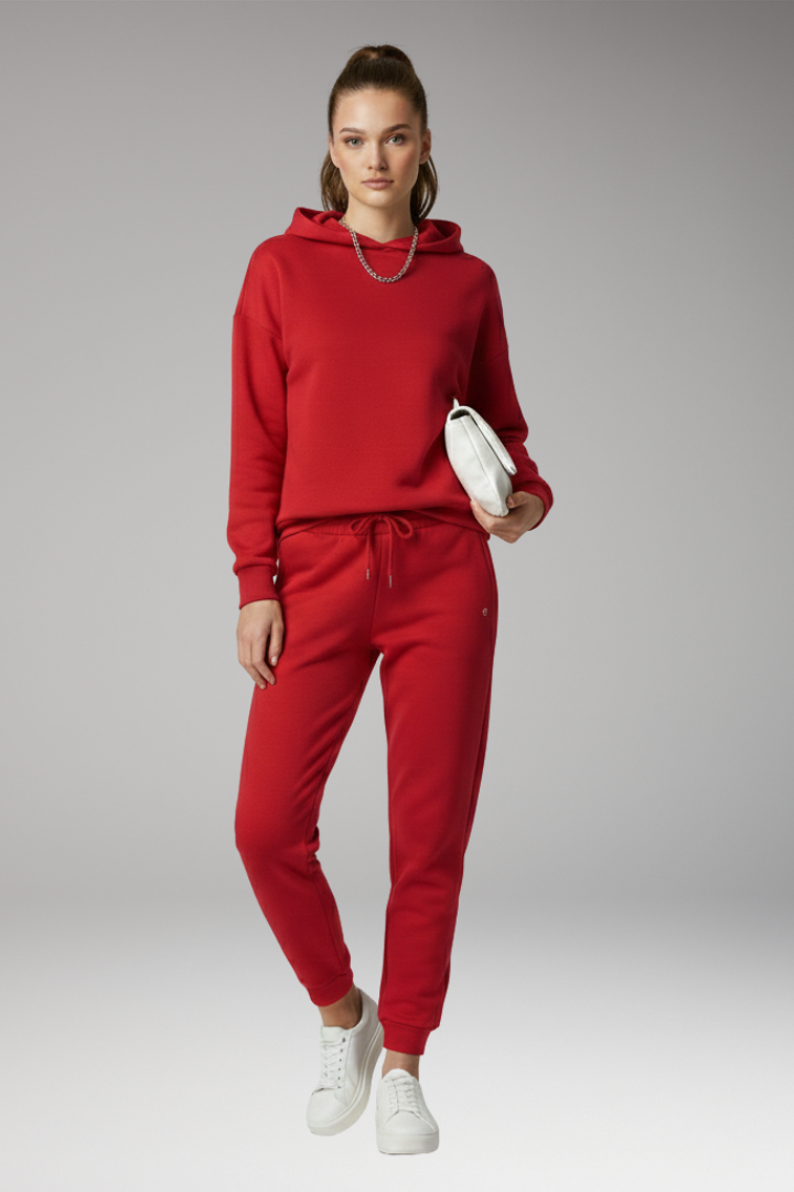Women's Jogging Trousers with Adjustable Waist and Ribbed Cuffs