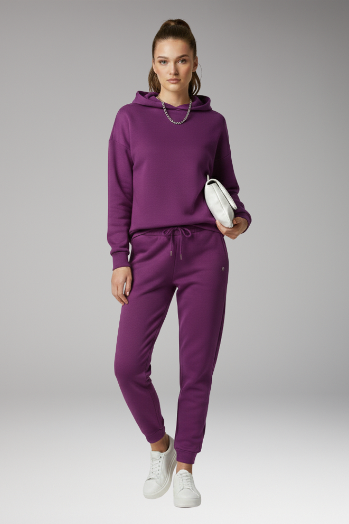 Women's Jogging Trousers with Adjustable Waist and Ribbed Cuffs