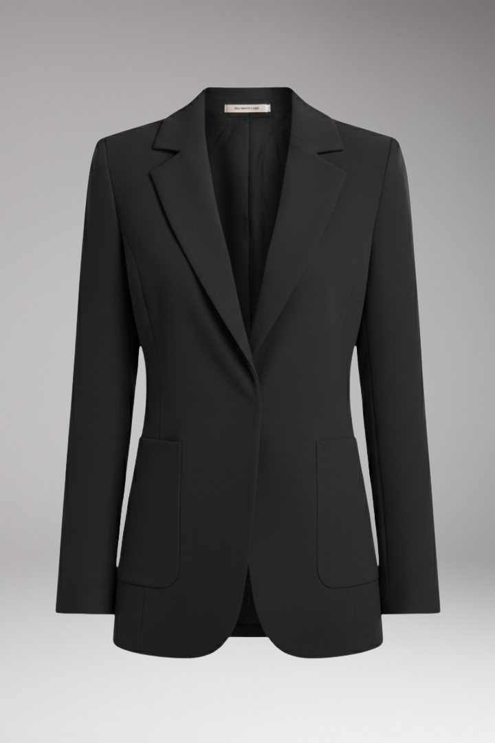 Women’s Blazer with Open Front and Lapel Collar