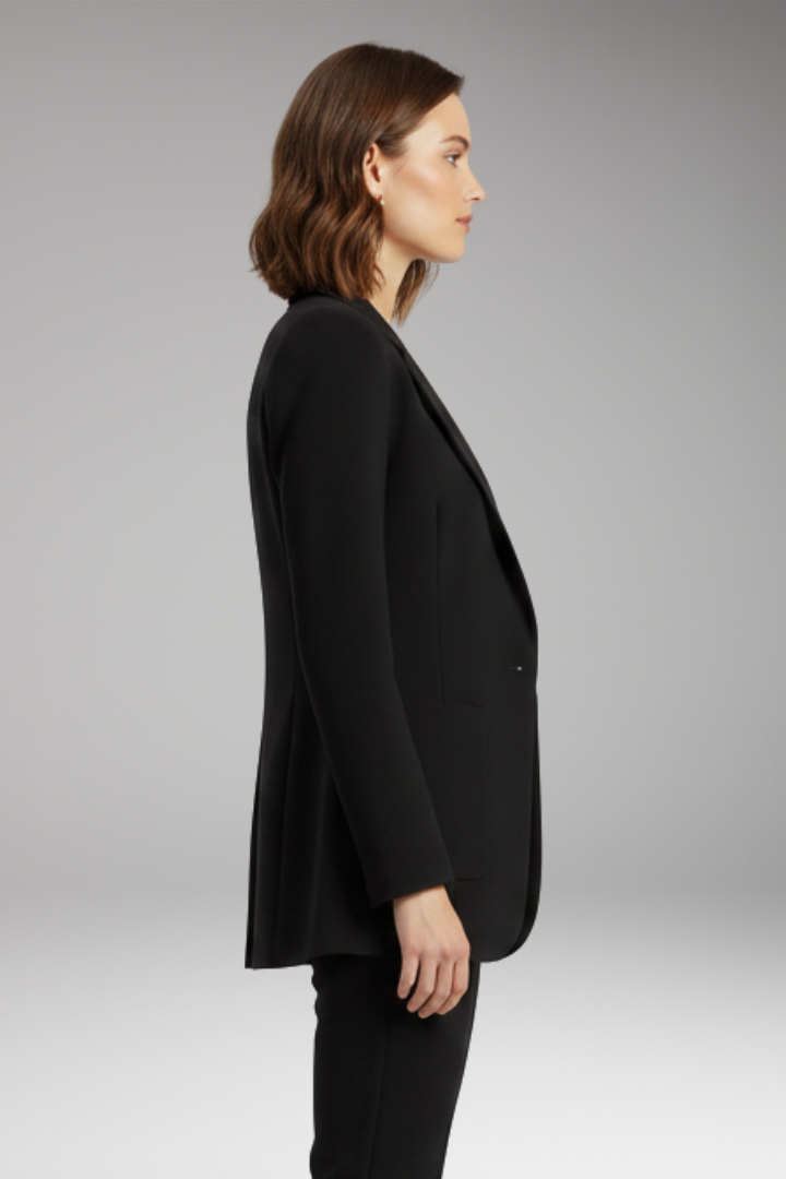 Women’s Blazer with Open Front and Lapel Collar