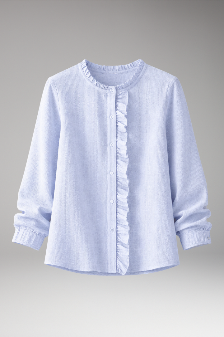 Women’s Blouse with Round Neckline and Even Exterior