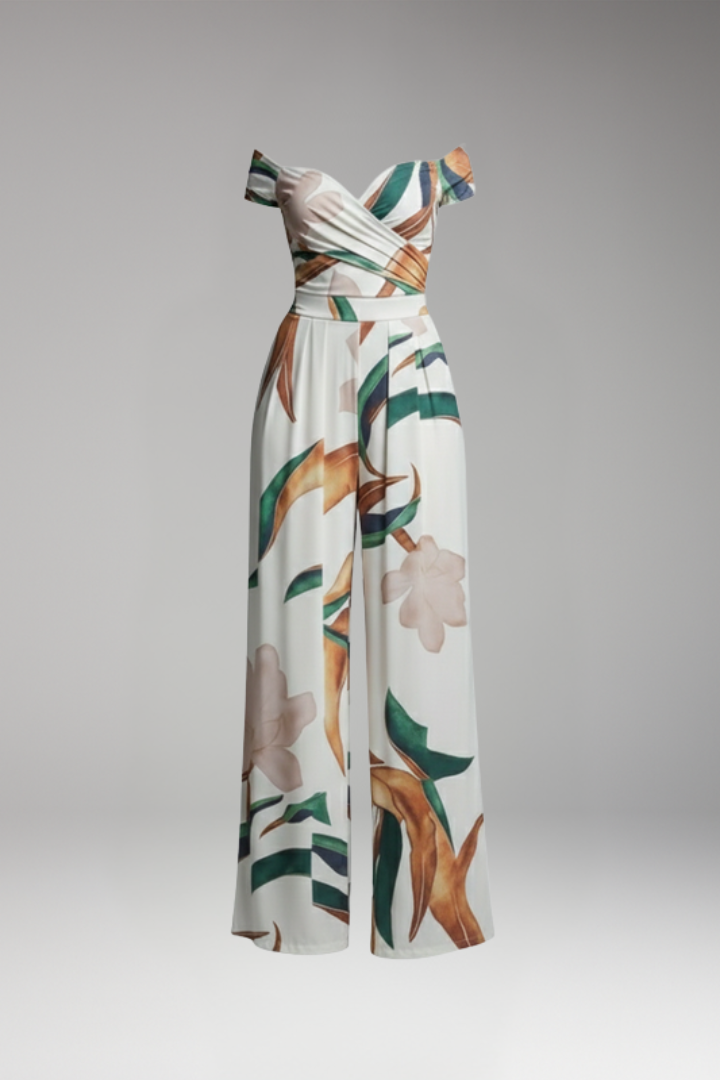 Women's Jumpsuit with Off Shoulder and Wide Legs