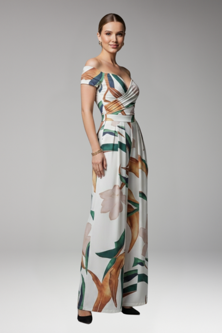Women's Jumpsuit with Off Shoulder and Wide Legs
