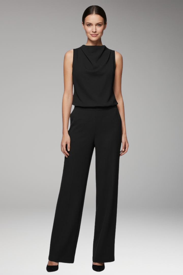 Women's Jumpsuit with Round Neck and Wide Legs