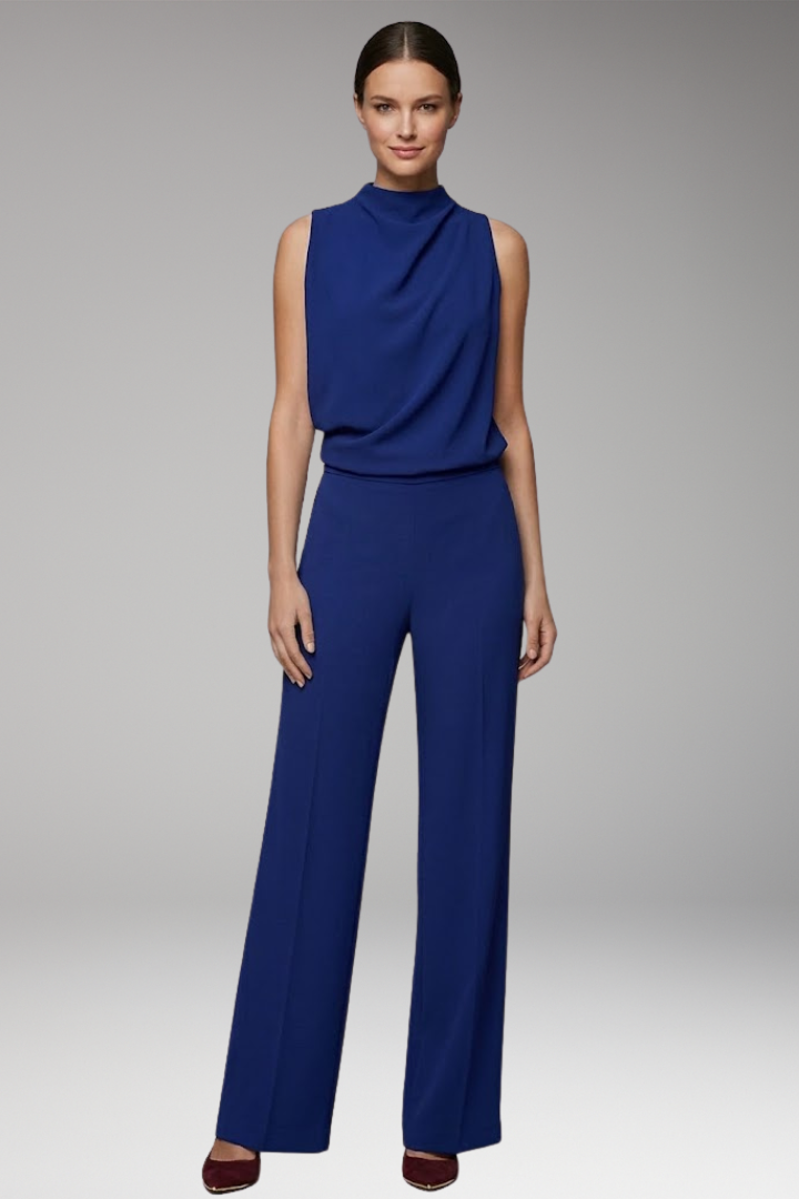 Women's Jumpsuit with Round Neck and Wide Legs