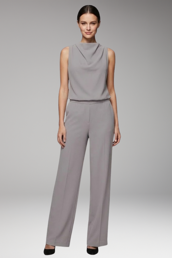 Women's Jumpsuit with Round Neck and Wide Legs
