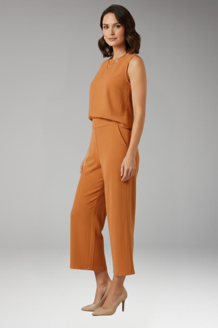 Women's Jumpsuit with Sleeveless Top and Wide Leg Trousers
