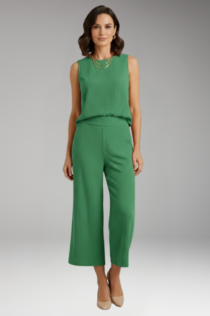 Women's Jumpsuit with Sleeveless Top and Wide Leg Trousers