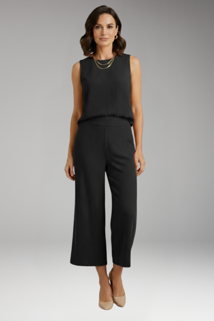 Women's Jumpsuit with Sleeveless Top and Wide Leg Trousers