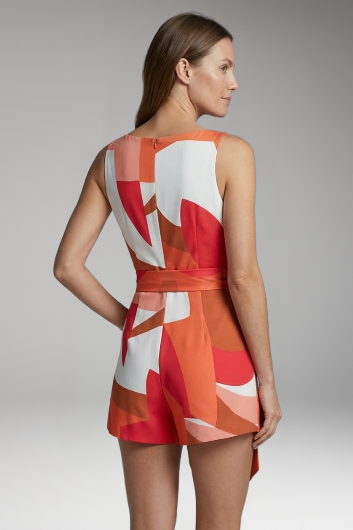 Women's Jumpsuit with V Neck and Wrap Front