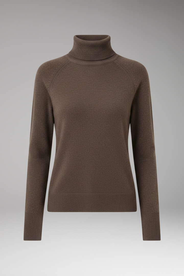 Women’s Turtleneck Jumper with Long Sleeves and Ribbed Cuffs