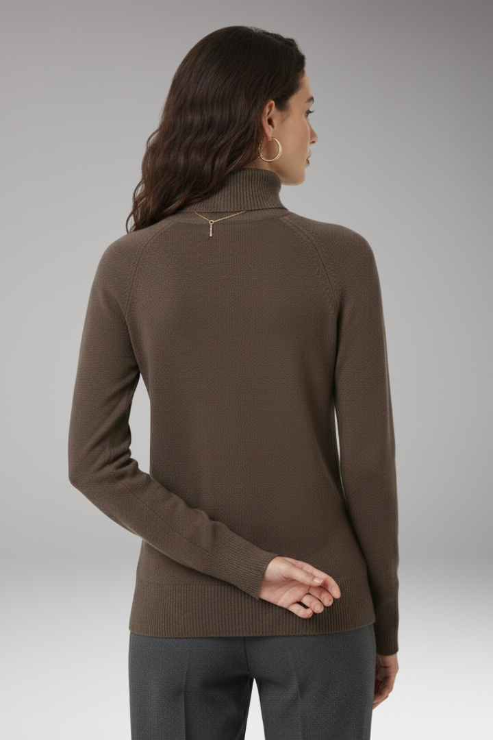 Women’s Turtleneck Jumper with Long Sleeves and Ribbed Cuffs
