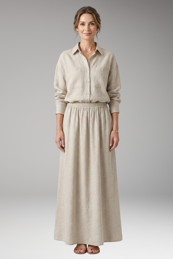 Women’s Two-Piece Set with Maxi Skirt and Oversized Top