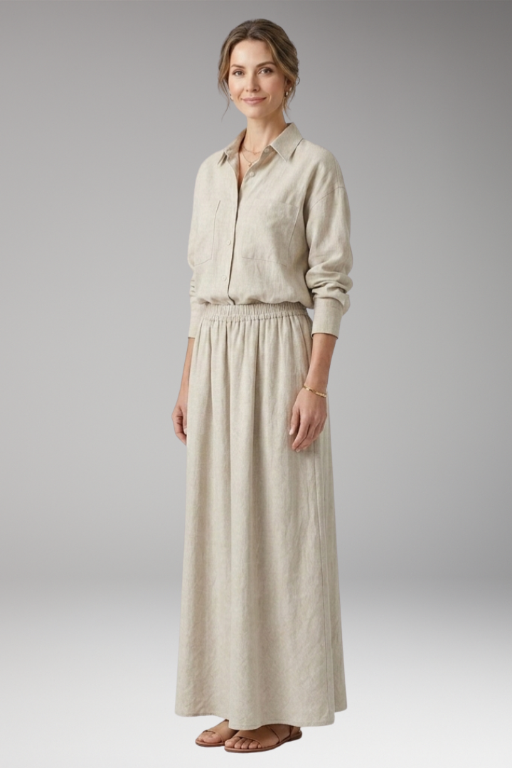 Women’s Two-Piece Set with Maxi Skirt and Oversized Top