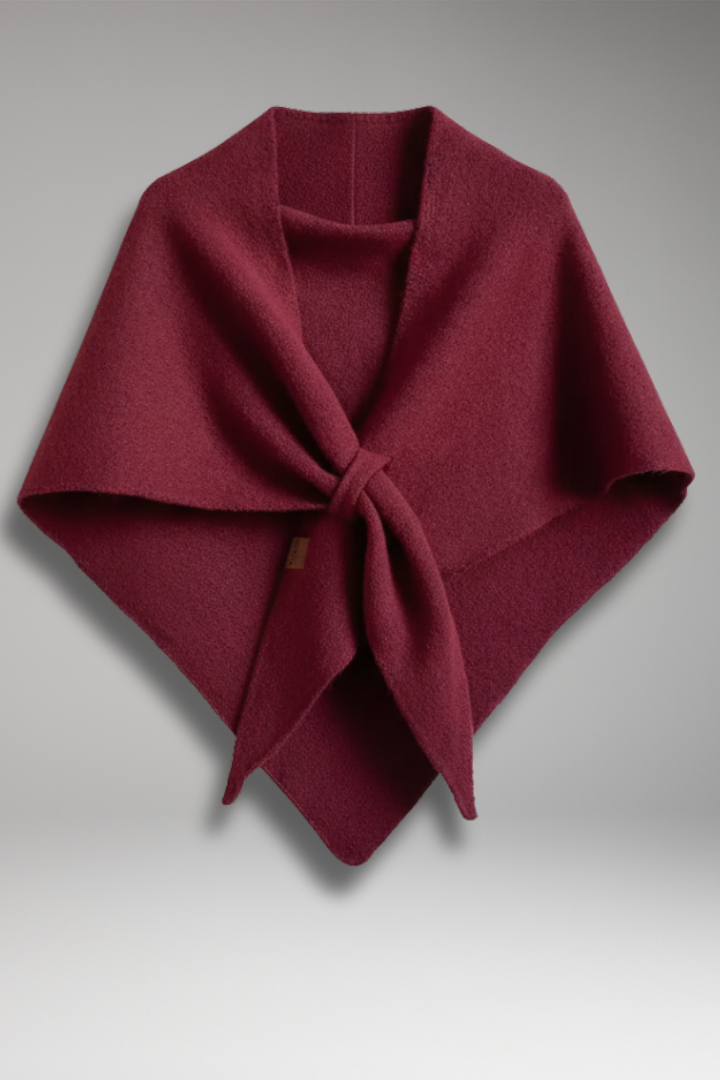 Women’s Knit Shawl with Even-Looking Surface and Draped Edges