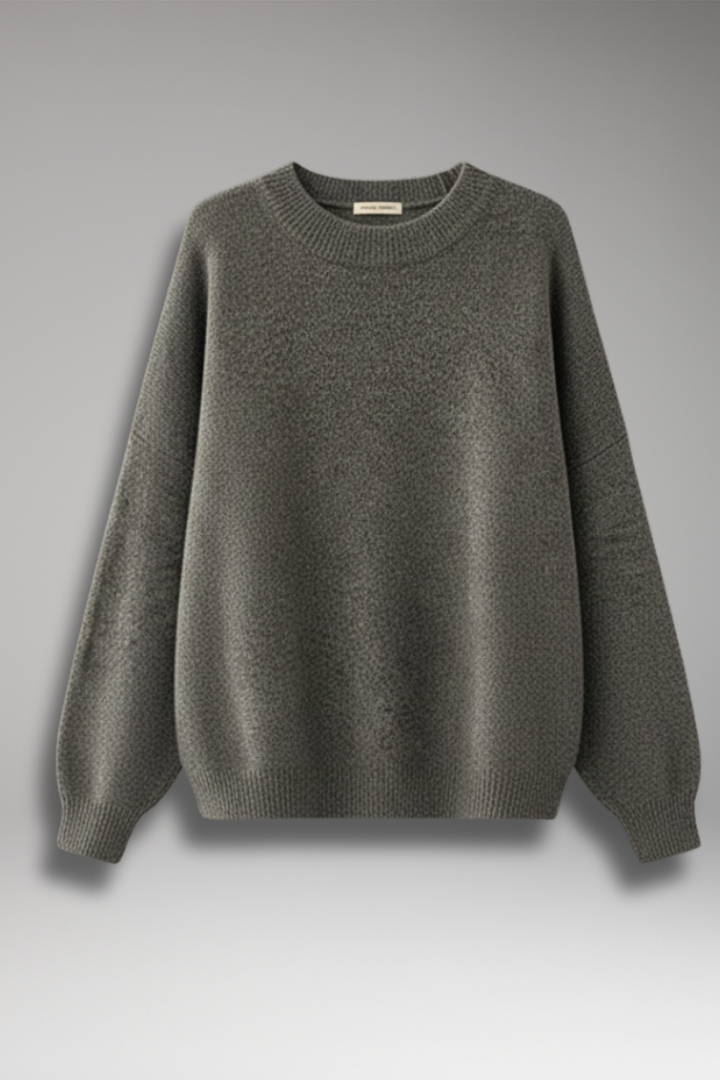 Women’s Pullover Top with Round Neck and Split Hem