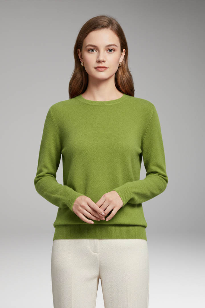 Women’s Jumper with O-Neckline and Long Sleeves