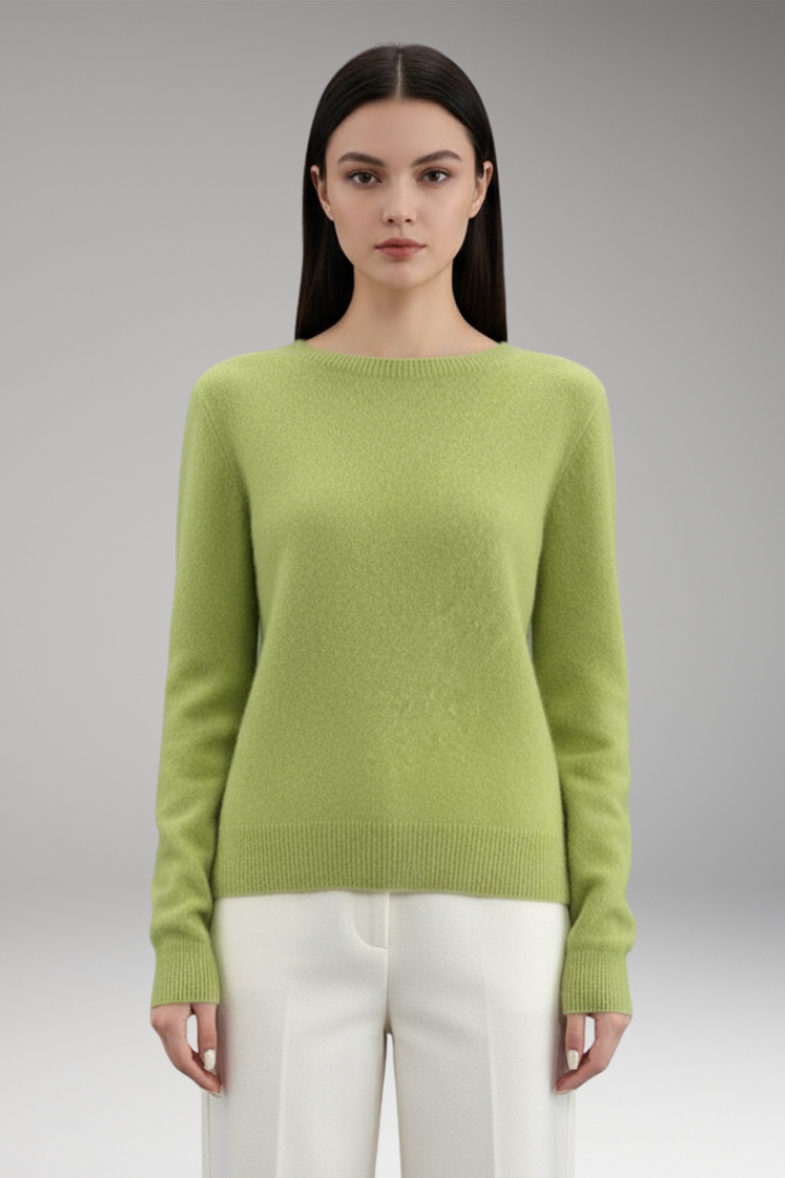 Women’s Jumper with Round Neck and Plain Surface