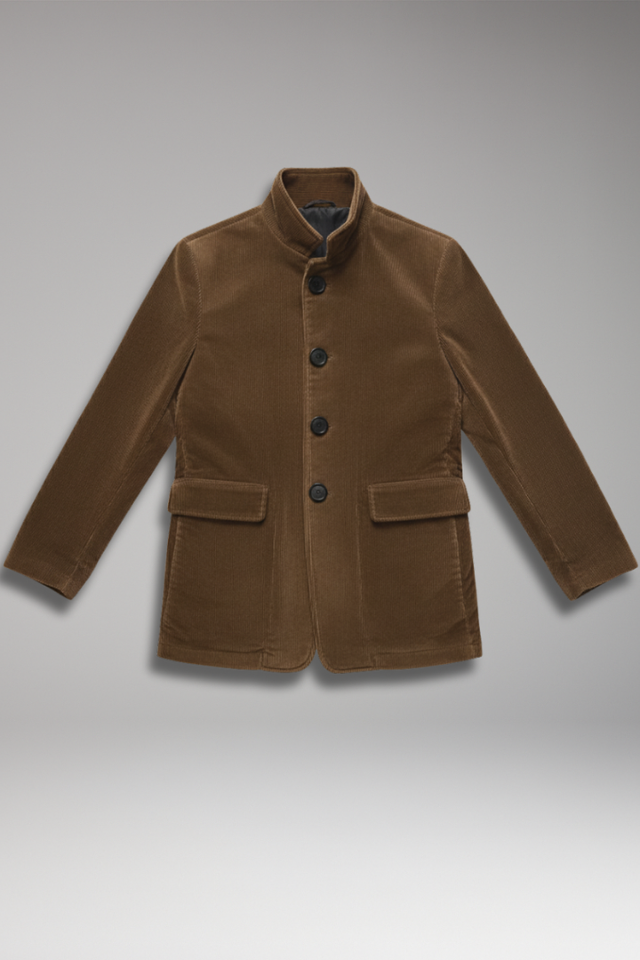 Men’s Short Corduroy Jacket with Buttons and Collar